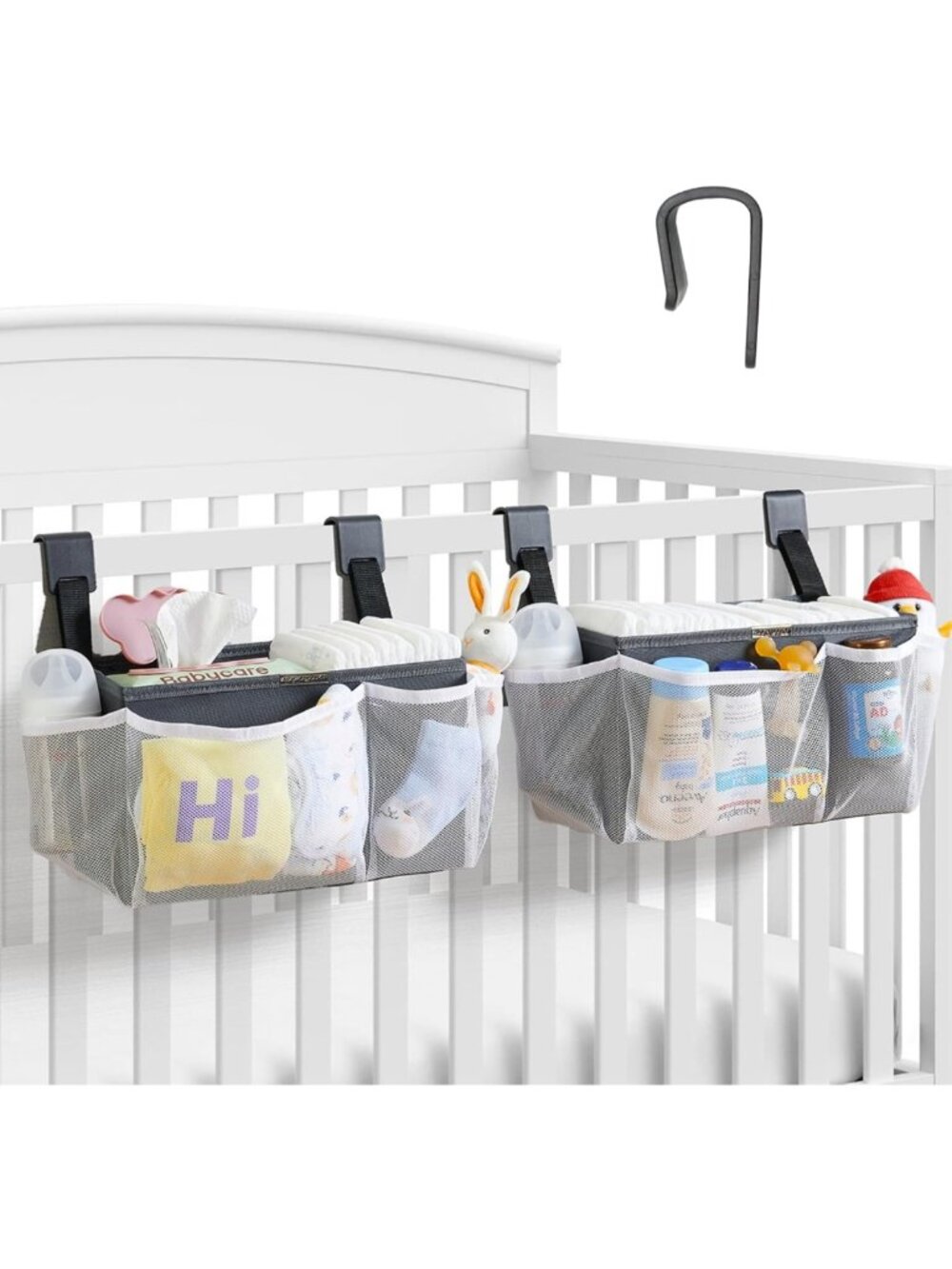 2-Pack Crib & Changing Table Diaper Organizer | Large Capacity Baby Caddy